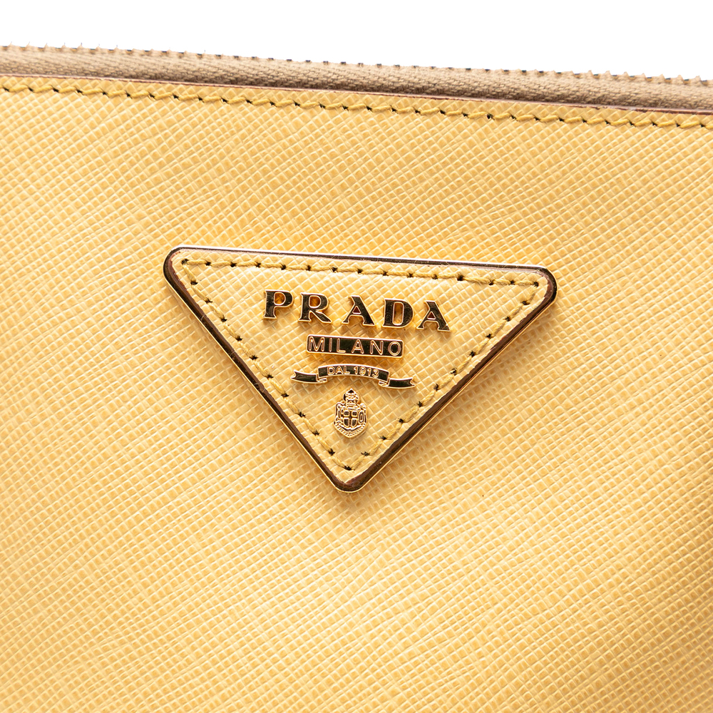 Pre-Loved Prada Medium Bicolor Saffiano Lux Galleria Double Zip Satchel - Picture 5 of 7
